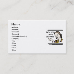 Retro Grammie T-shirts and Gifts Business Card