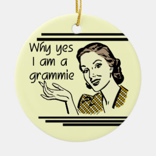 Retro Grammie T-shirts and Gifts Ceramic Tree Decoration