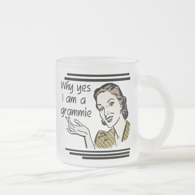 Retro Grammie T-shirts and Gifts Frosted Glass Coffee Mug (Right)