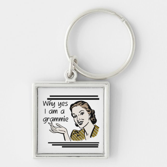 Retro Grammie T-shirts and Gifts Key Ring (Front)