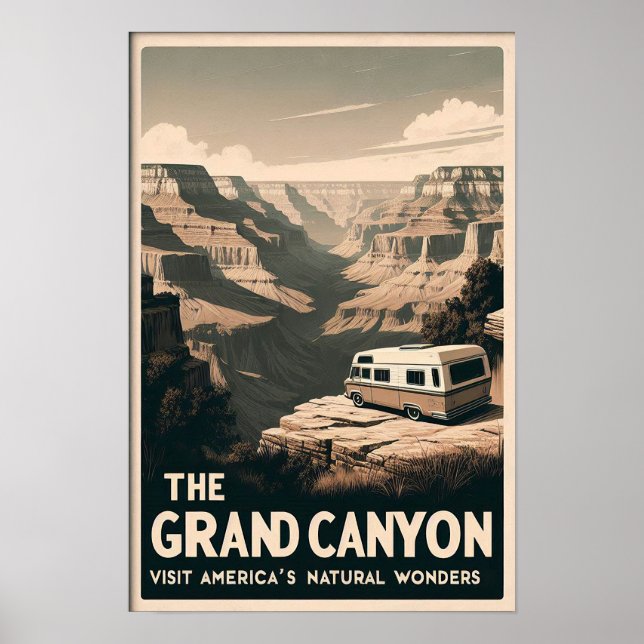 Retro Grand Canyon Adventure Poster (Front)