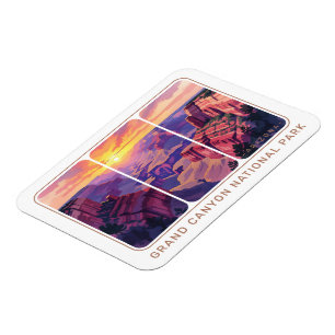 Retro Grand Canyon National Park Arizona Hiking Magnet
