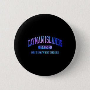 Retro Grand Cayman Islands Colorful Arch Text Souv 6 Cm Round Badge