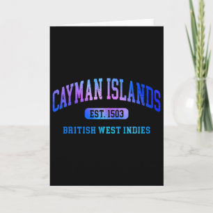 Retro Grand Cayman Islands Colorful Arch Text Souv Card