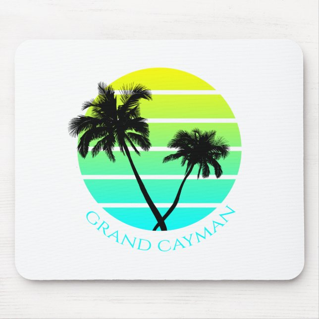 Retro Grand Cayman Islands Mouse Mat (Front)