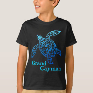 Retro grand cayman islands sea turtle tribal T-Shirt