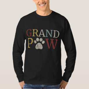 Retro Grand Paw Dog Lover Grandpaw Grandpa Gift T-Shirt