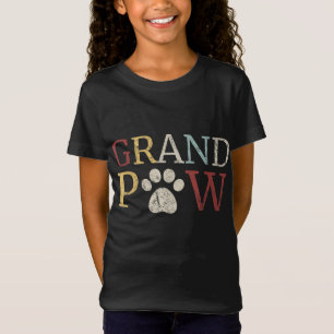 Retro Grand Paw Dog Lover Grandpaw Grandpa Gift T-Shirt