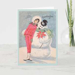 Retro Granddaughter Christmas Card