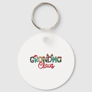Retro Grandma Claus Reindeer Christmas Matching Fa Key Ring