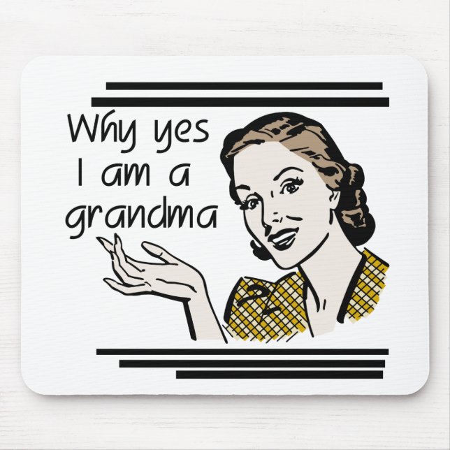 Retro Grandma T-shirts and Gifts Mouse Mat (Front)