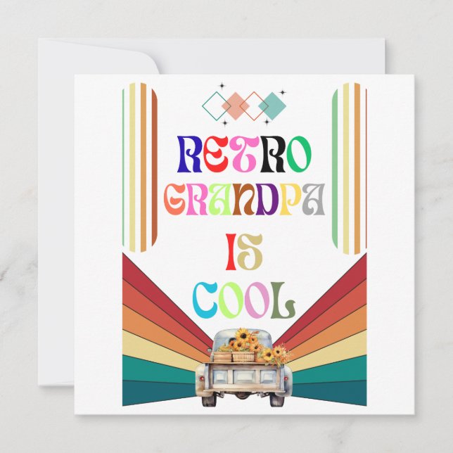 Retro Grandpa Is Cool Save The Date (Front)
