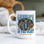 Retro Grandpa is the Goat Photo Mug<br><div class="desc">Retro goat mug for grandpa with custom photo. Your photo will be displayed in a wavy edge sticker shape and framed with "grandpa is the goat". lettered in retro typography and decorated with love hearts. Personalise with the name(s) of the grandchild or grandkids or any text you like. Use the...</div>