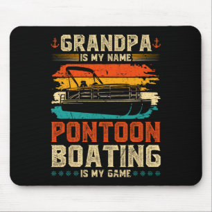 Retro Grandpa Pontoon Boat Captain Mouse Mat