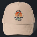 Retro Grandparents Day Best Grandpa By Par Golf Trucker Hat<br><div class="desc">Retro Best Grandpa By Par design you can customise for the recipient of this cute golf theme design. Perfect gift for Grandparents Day or grandfather's birthday. The text "GRANDPA" can be customised with any dad moniker by clicking the "Personalise" button.</div>