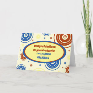 Retro Grandson Congratulations Graduation Card