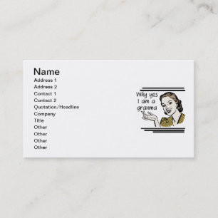 Retro Granma T-shirts and Gifts Business Card