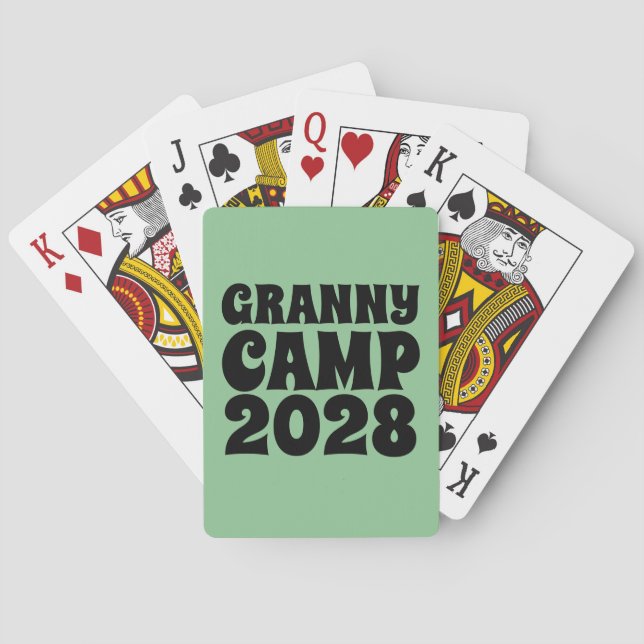 Retro Granny Camp Text Playing Cards (Back)