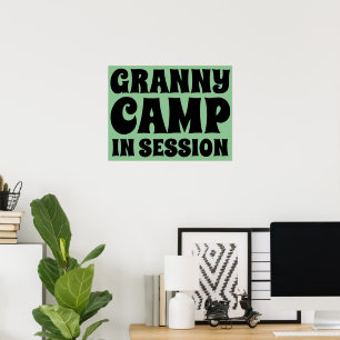 Retro Granny Camp Text Poster