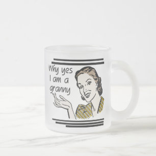 Retro Granny T-shirts and Gifts Frosted Glass Coffee Mug