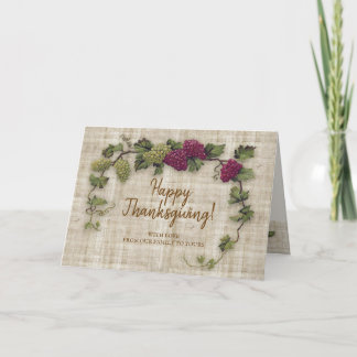 Retro Grapes Thanksgiving Holiday Card