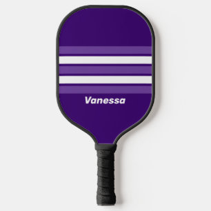 Retro Grapevine Grove Across Striping with Name Pickleball Paddle