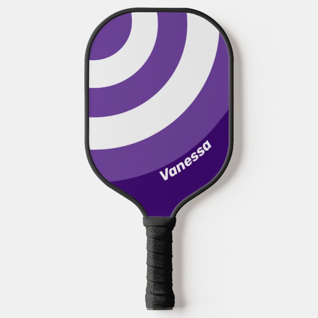 Retro Grapevine Grove Circle Stripe with Name Pickleball Paddle (Front)