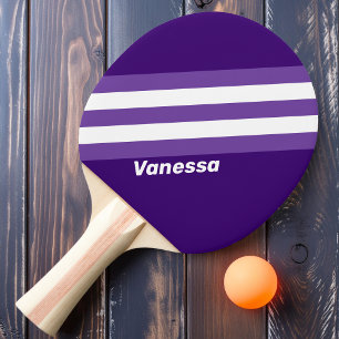Retro Grapevine Grove Stripes with Name Ping Pong Paddle