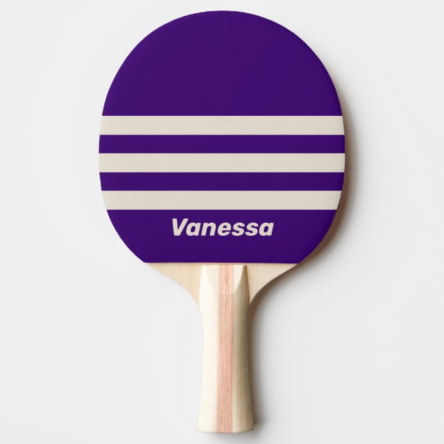 Retro Grapevine Three Across Striping with Name Ping Pong Paddle (Front)