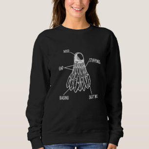 Retro Graphic Badminton Player Shuttlecock Player Sweatshirt