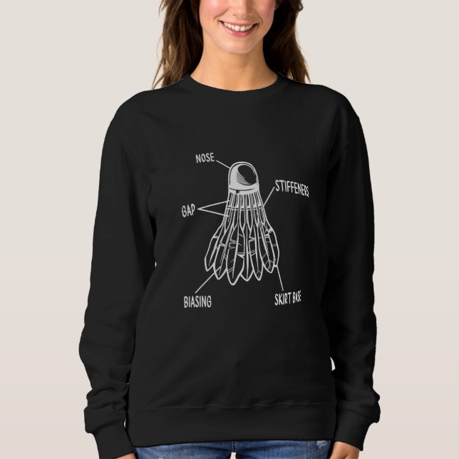 Retro Graphic Badminton Player Shuttlecock Player  Sweatshirt (Front)