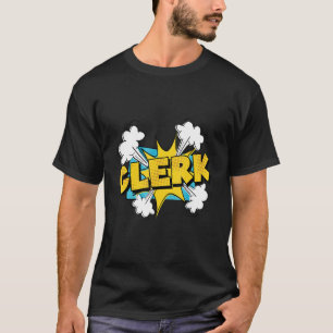 Retro Graphic Bank Clerk Bookkeeper Bank Employee  T-Shirt