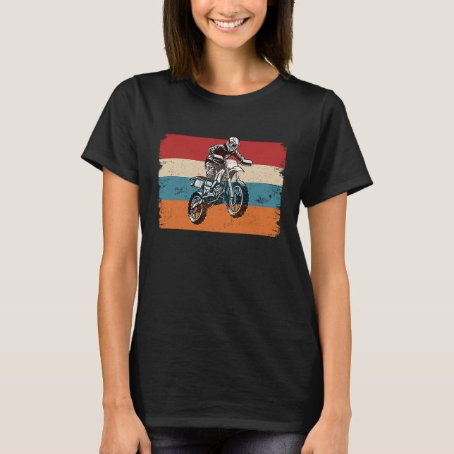 Retro Graphic Dirt Biker Motorcycle Enduro Motocro T-Shirt (Front)