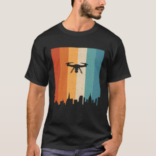 Retro Graphic Drone Flying Quadcopter Pilot RC Dro T-Shirt