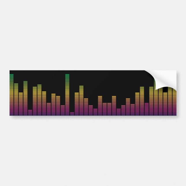 Retro Graphic Equalizer Bumper Sticker (Front)