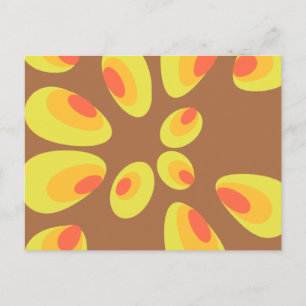 retro graphic hard boiled eggs postcard