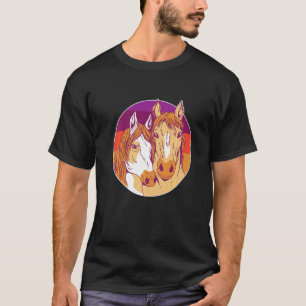 Retro Graphic Horse Lover Equestrian Rider Horses T-Shirt