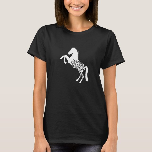 Retro Graphic Horse Lover Equestrian Rider Horses  T-Shirt (Front)