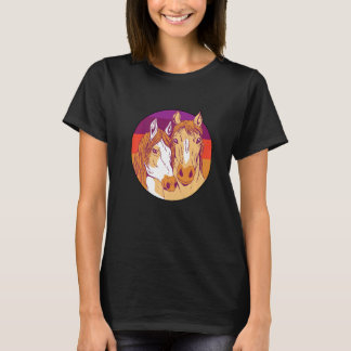 Retro Graphic Horse Lover Equestrian Rider Horses T-Shirt