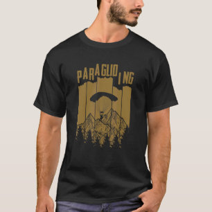 Retro Graphic Paragliding Paraglider Parachute Sky T-Shirt
