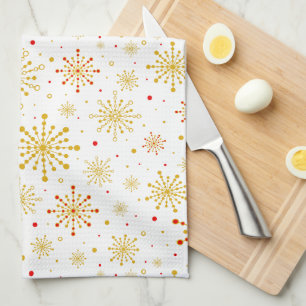 Retro graphic print tea towel
