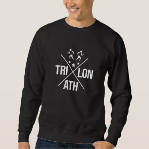 Retro Graphic Run Bike Swim Triathlon Triathlete S Sweatshirt