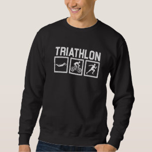 Retro Graphic Run Bike Swim Triathlon Triathlete S Sweatshirt