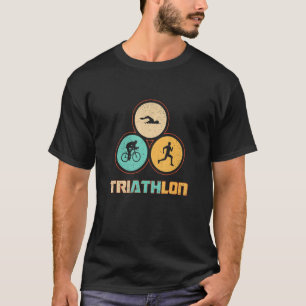 Retro Graphic Run Bike Swim Triathlon Triathlete S T-Shirt