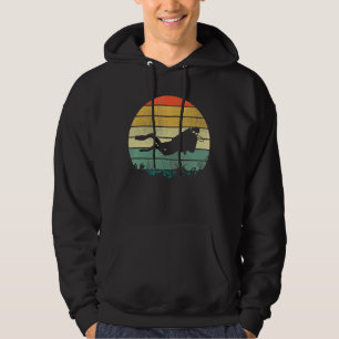 Retro Graphic Scuba Diving Apnoe Diver Snorkelling Hoodie