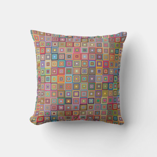 Retro Graphic Squares Design Cushion (Front)