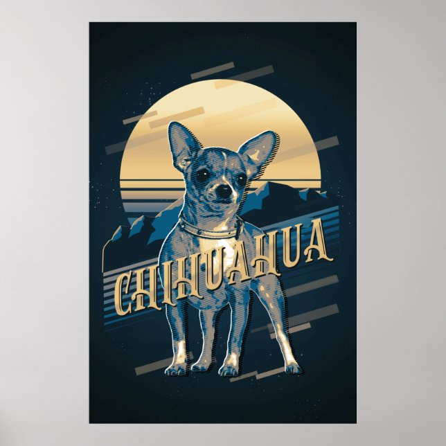 Retro Graphics Chihuahua Blue ID754 Poster (Front)