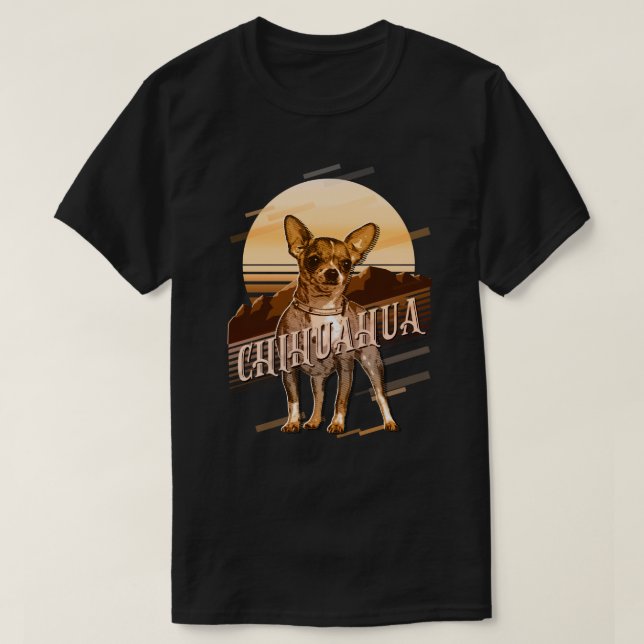 Retro Graphics Chihuahua Gold ID754 T-Shirt (Design Front)