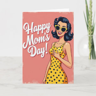 Retro Gratitude Woman Smile Card