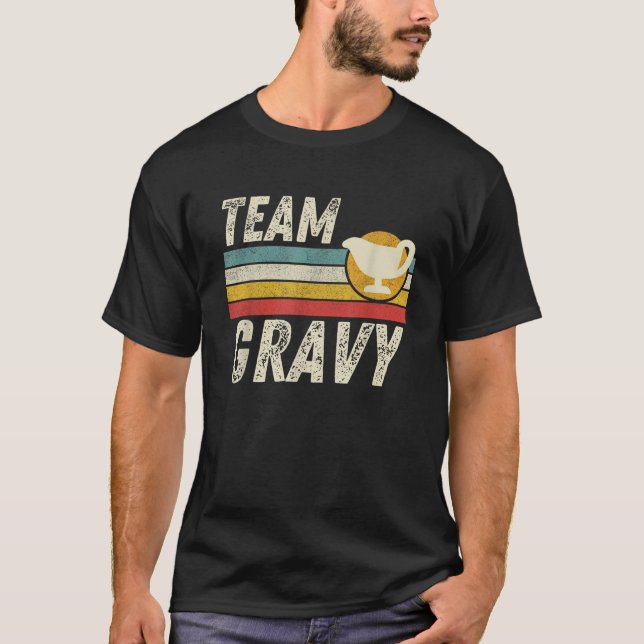 Retro Gravy Lovers Team Team Gravy Funny Thanksgiv T-Shirt (Front)